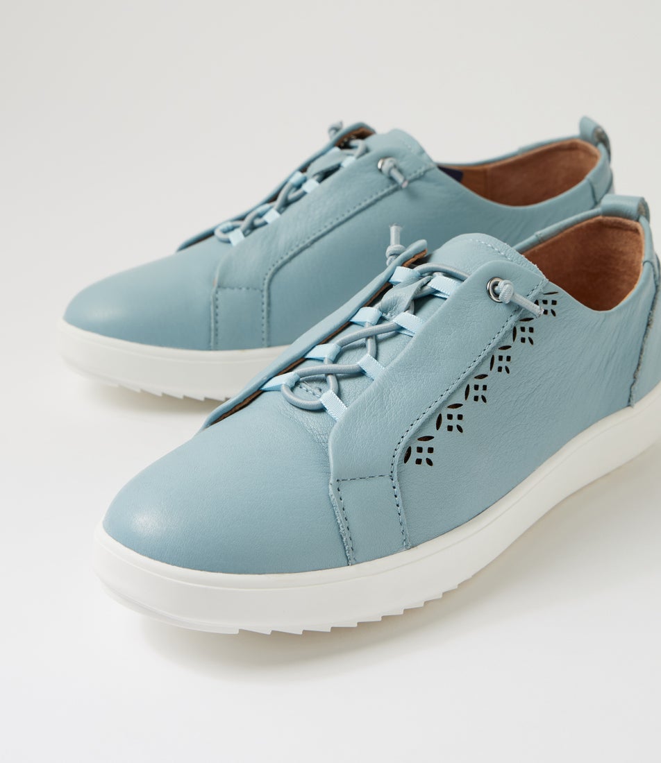 Lottiea Sky Blue Leather Sneakers