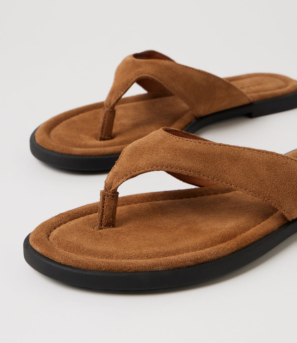 Zaida Dark Sand Suede Thongs