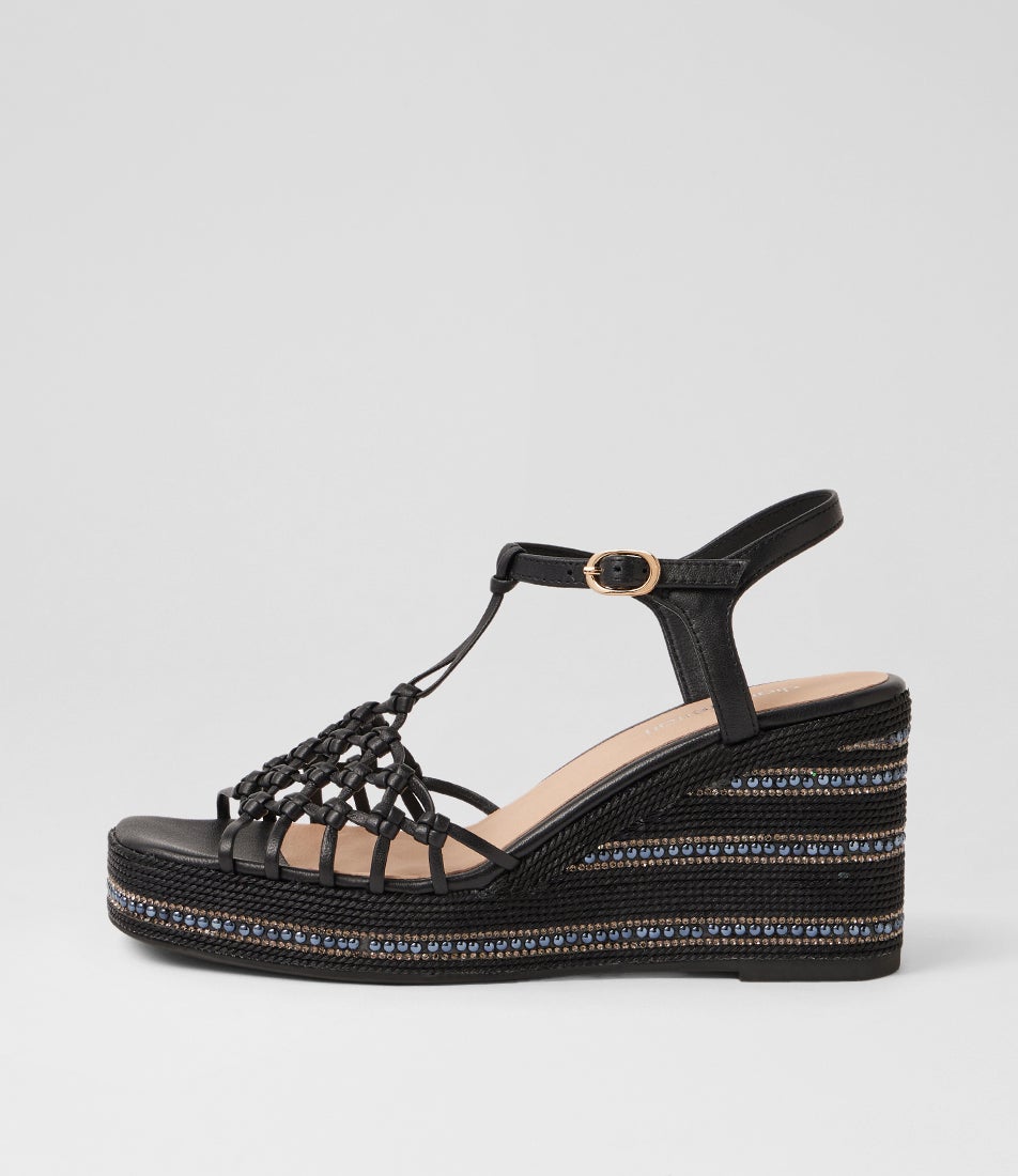 Urlas Black Multi Rope Leather Sandals