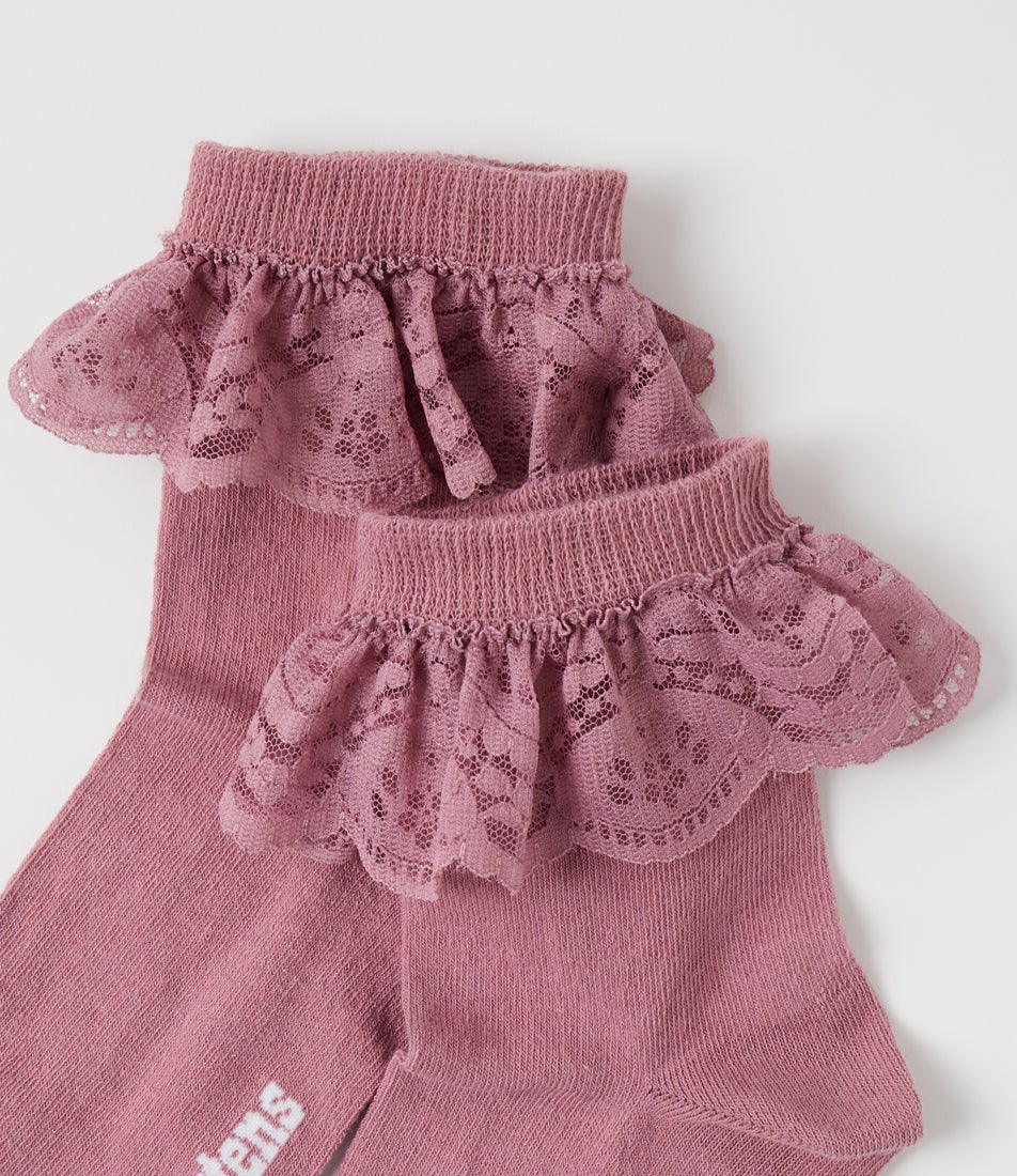 Frill Pink Fabric Sock