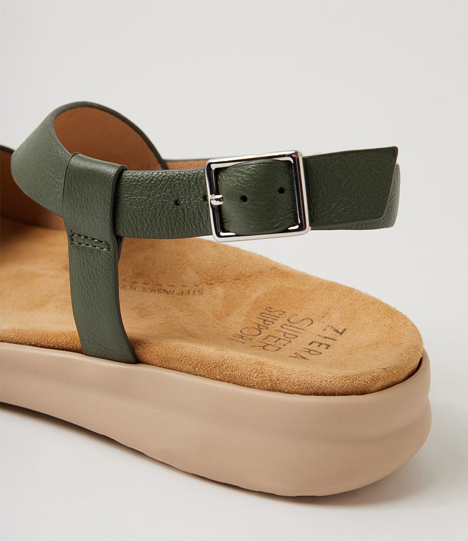 Bimon Xw Khaki Almond Leather Sandals