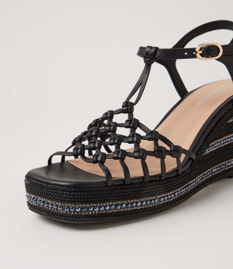 Urlas Black Multi Rope Leather Sandals