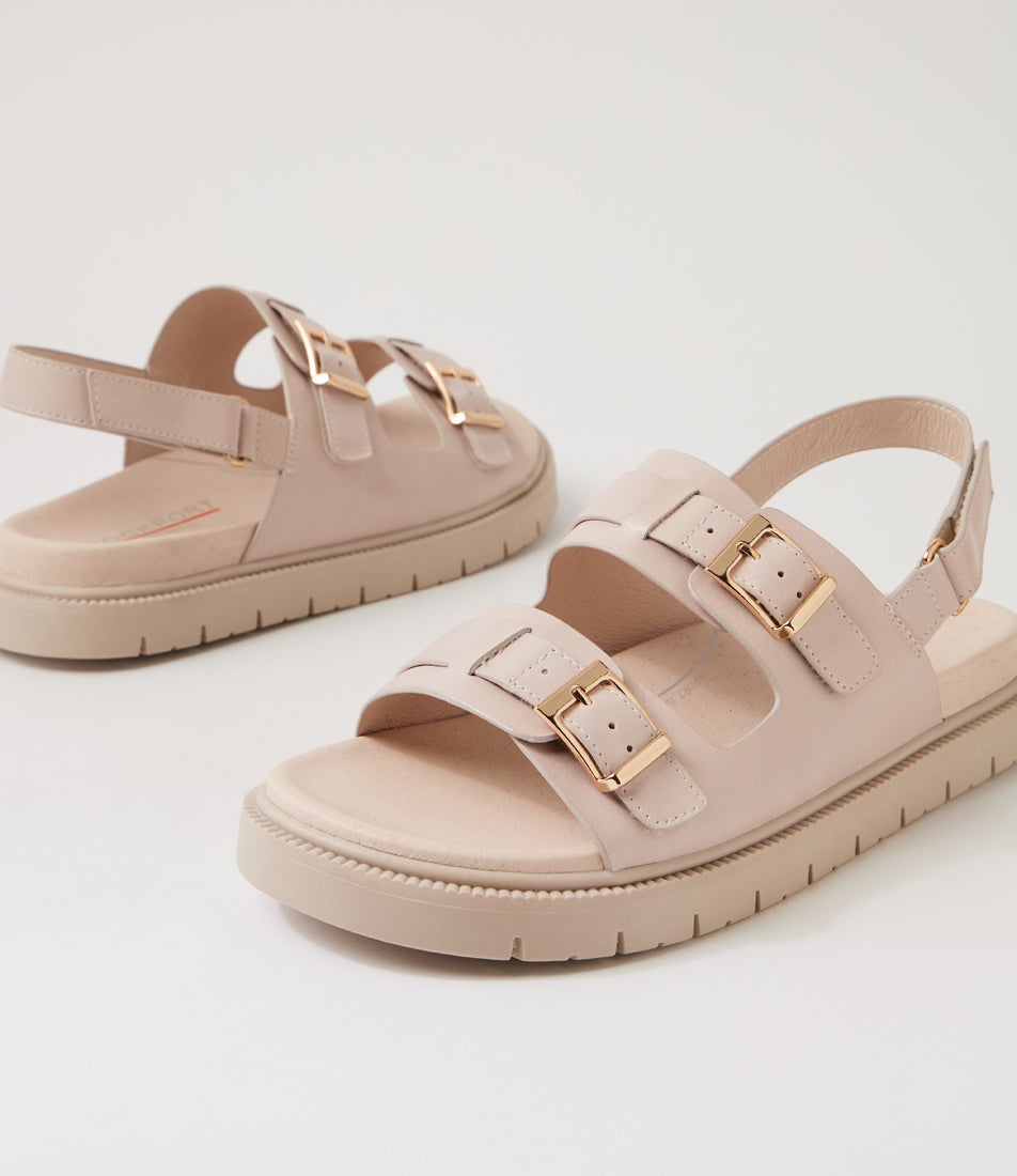 Hobart Almond Leather Slides