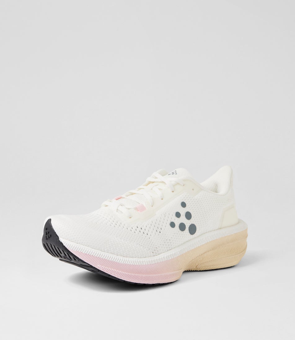 Endurance 3 W Ash White Contrast Pink Mesh Lace Up Sneakers