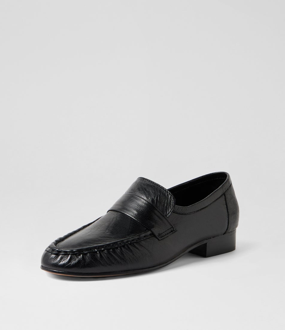 Wissue Black Polish Leather Loafers Wissue Black Polish Leather Loafers