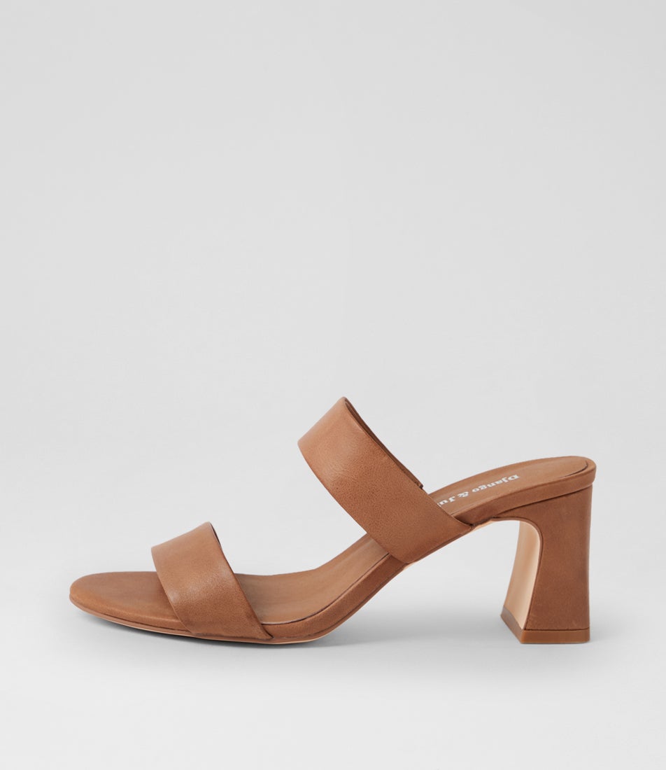 Belline Tan Leather Heeled Sandals
