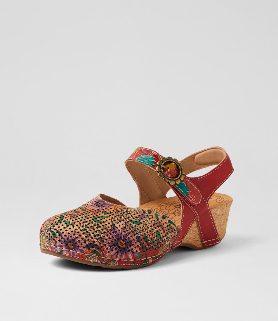 Joice Red Floral Multi Mary Jane Heels