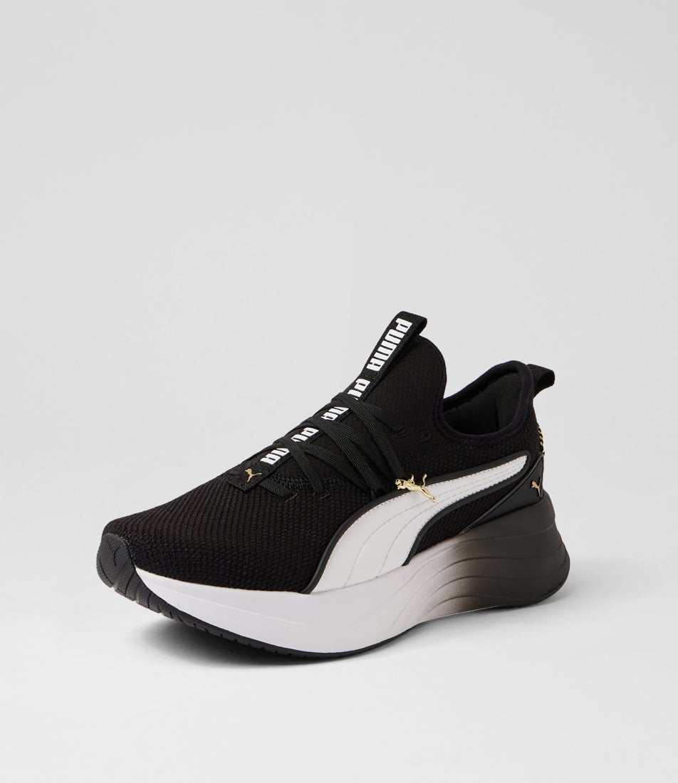 Softride Black White Mesh Sneakers