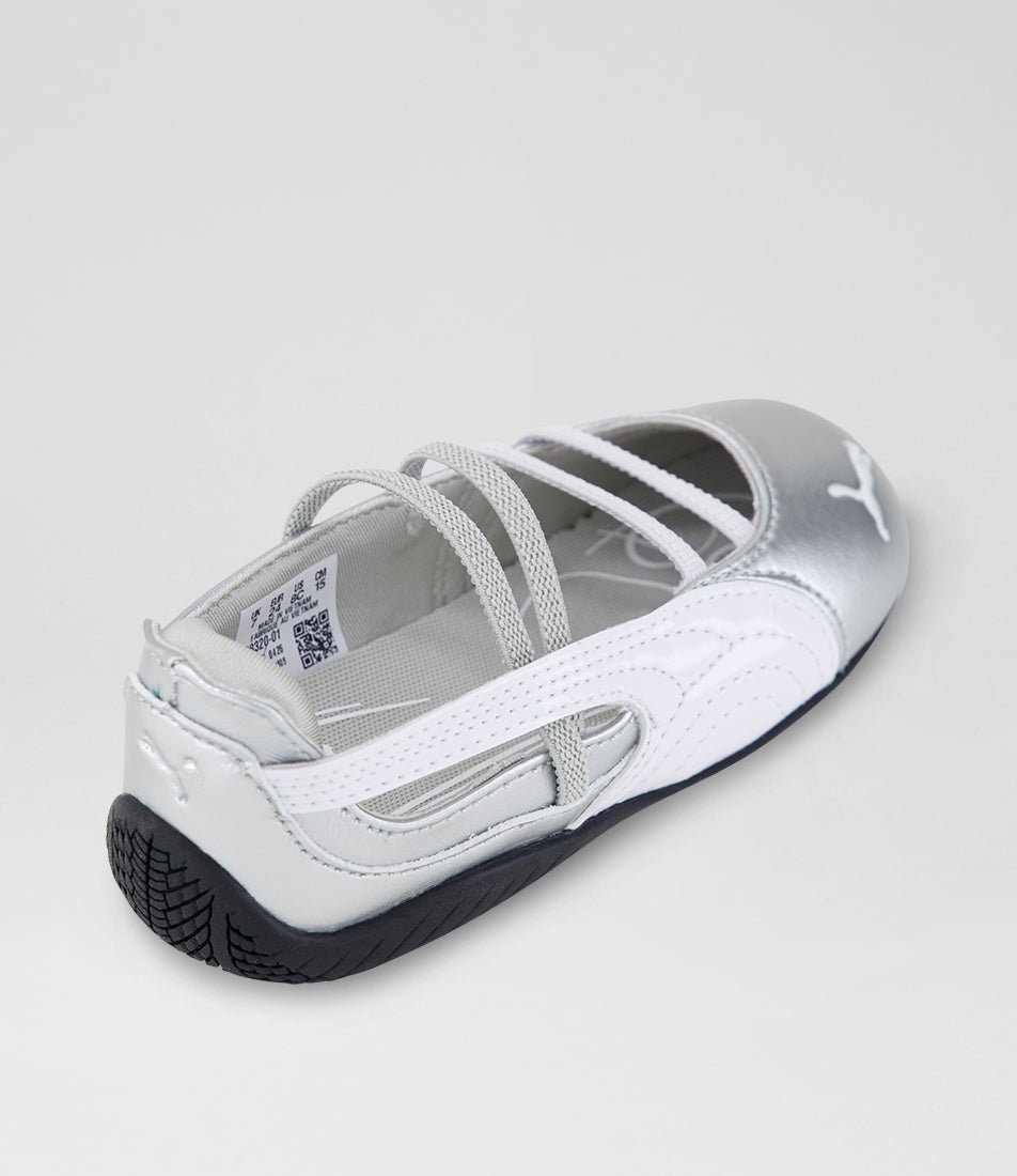 Speeedcat Ballet Toddler Ash Gray White Synthetic Leather Sneakers