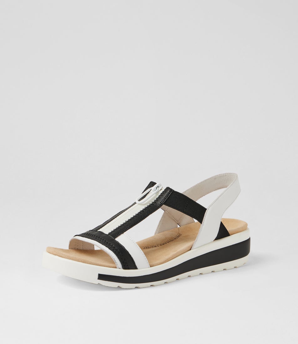 Gista W White Black Multi Leather Sandals Gista W White Black Multi Leather Sandals