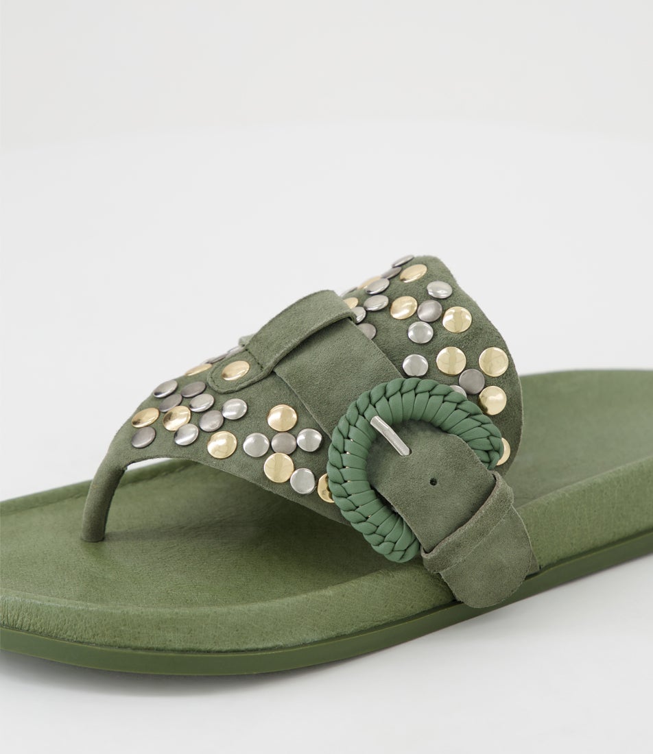Taria Khaki Suede Sandals