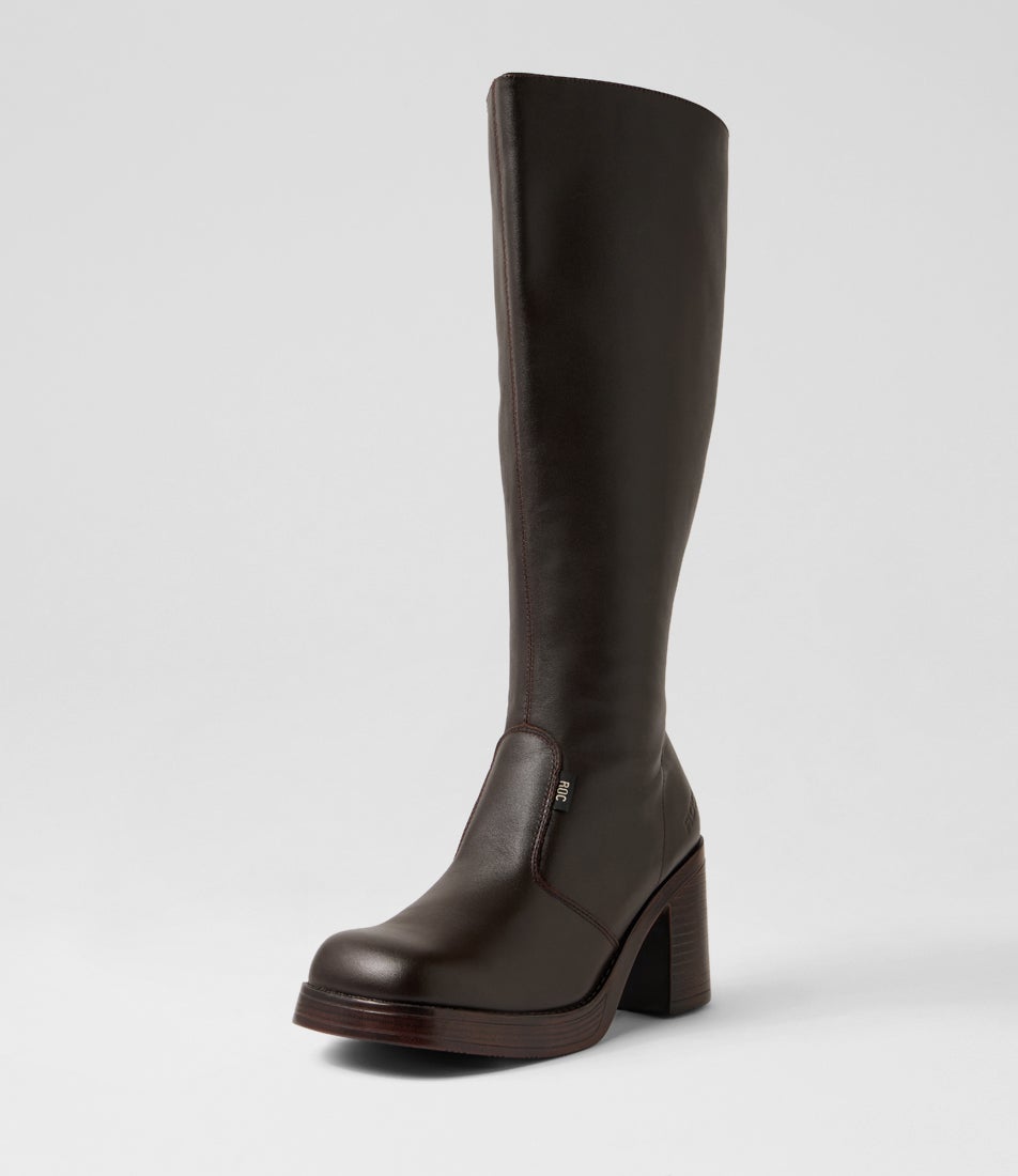 Idaho Wide Calf Brown Leather Knee High Boots Idaho Wide Calf Brown Leather Knee High Boots