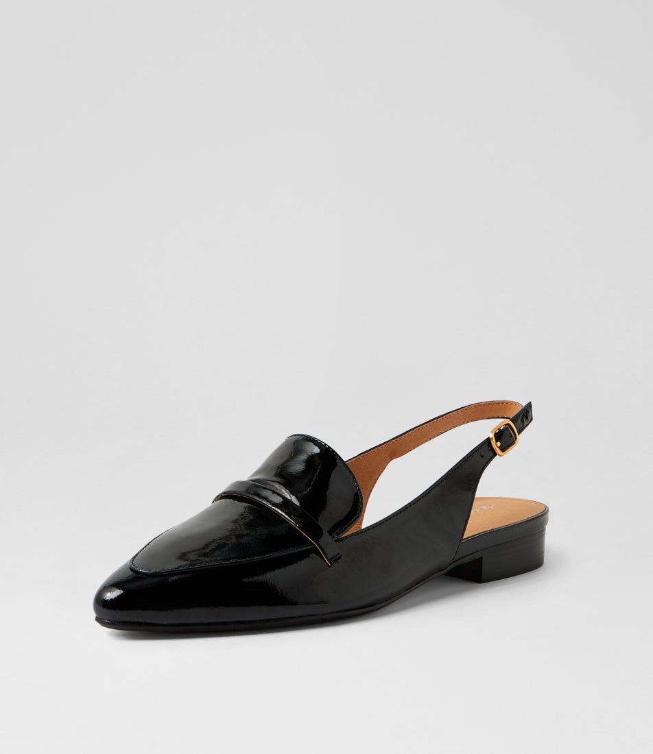 Dainer Black Patent Leather Slingback