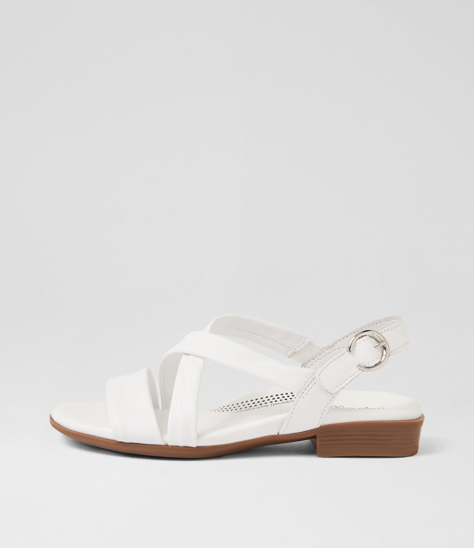 Cevie White Leather Sandals