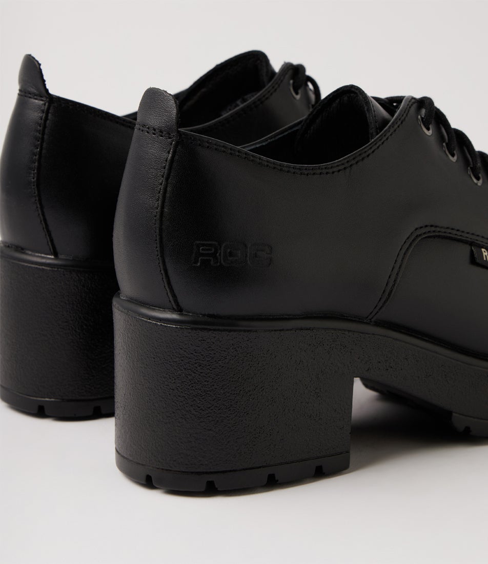 Vaga Black Leather Heels