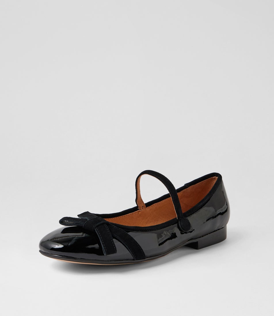Mioras Black Patent Leather Mary Janes