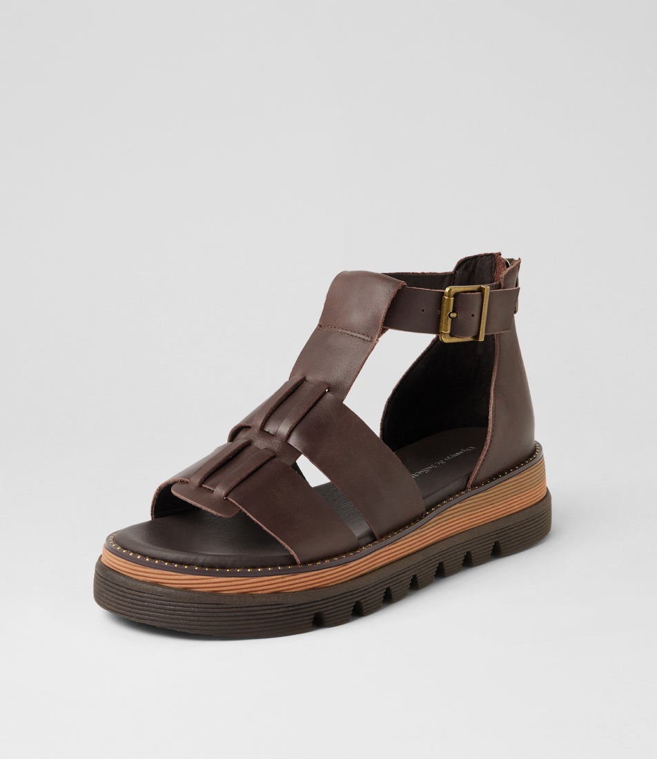 Sloanes Choc Leather Sandals