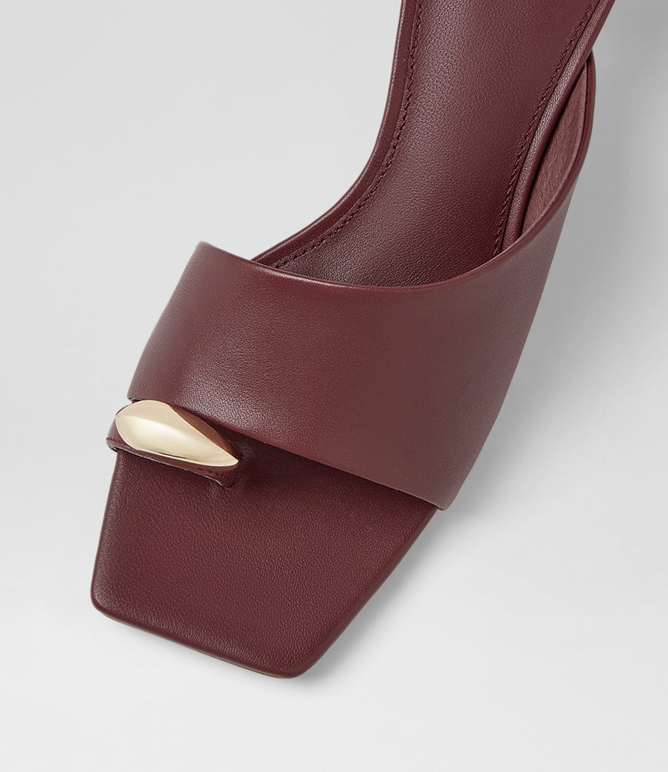 Tionee Burgundy Leather Sandals