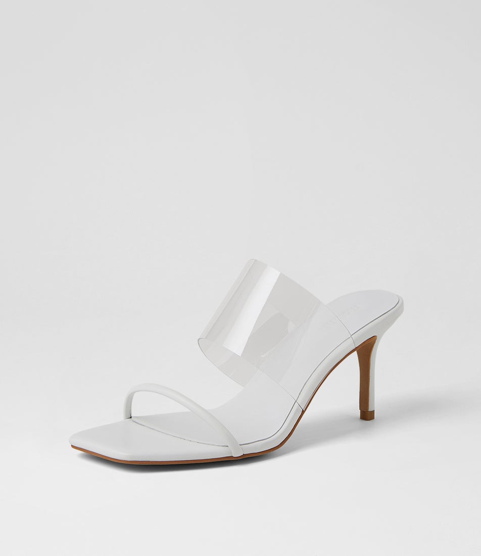 Patone White Clear Leather Vinylite Sandals