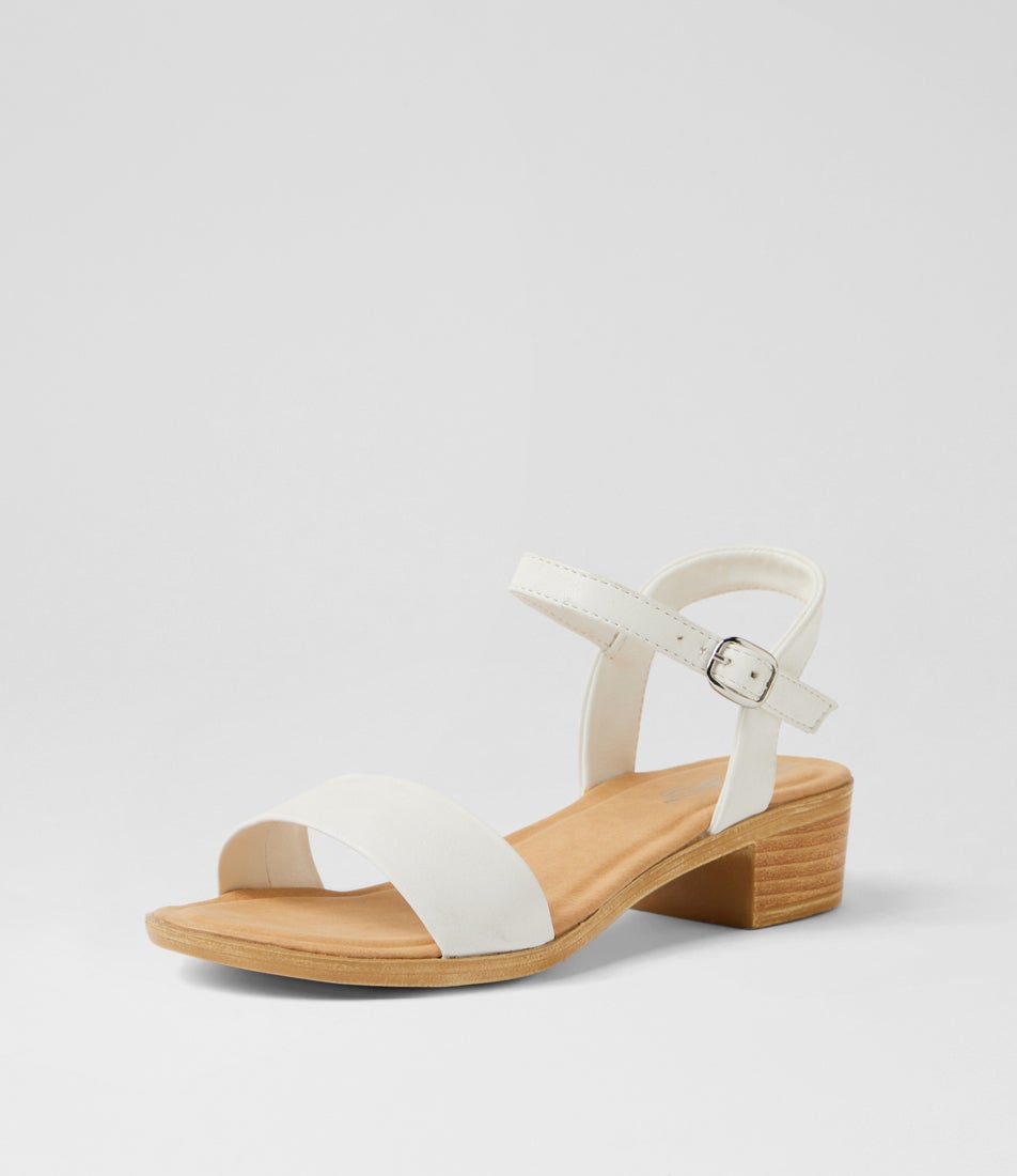 Mondo Youth White Heeled Sandals