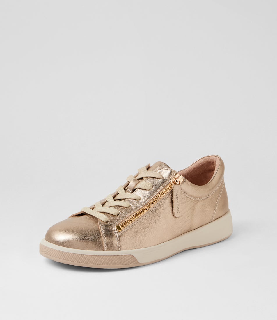 Aito Xf Champagne Leather Sneakers