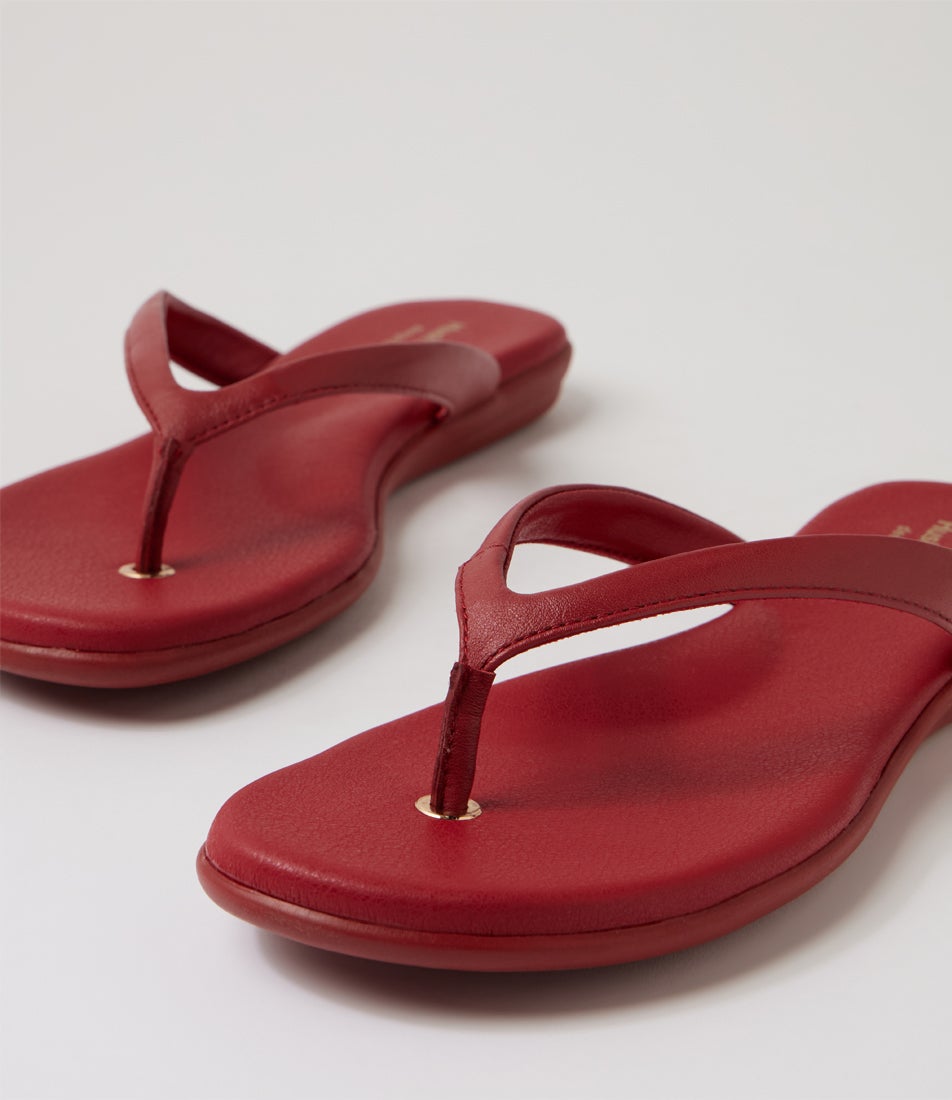 Kora Red Leather Thongs