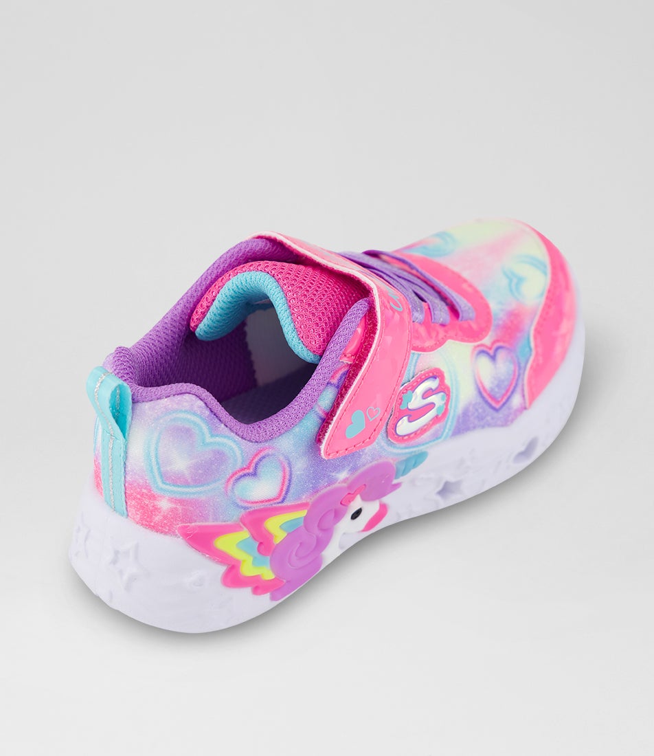 Unicorn Charmer Lil Heart Sparkles Toddler Pink Multi Fabric Slip On Sneakers