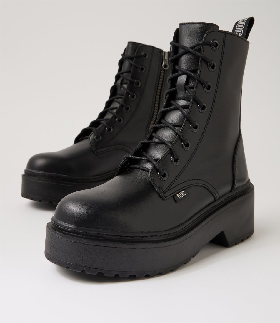 Tomboy Black Leather Ankle Boots Tomboy Black Leather Ankle Boots