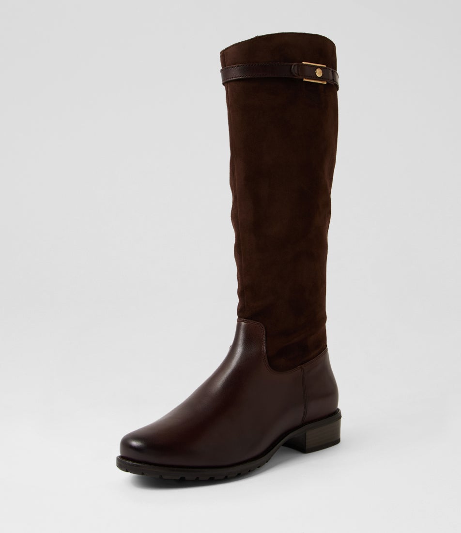 Chiara 05 Espresso Leather Knee High Boots