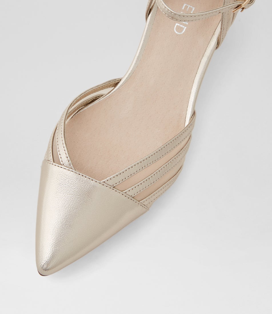 Ashea Platino Leather Mesh Heels