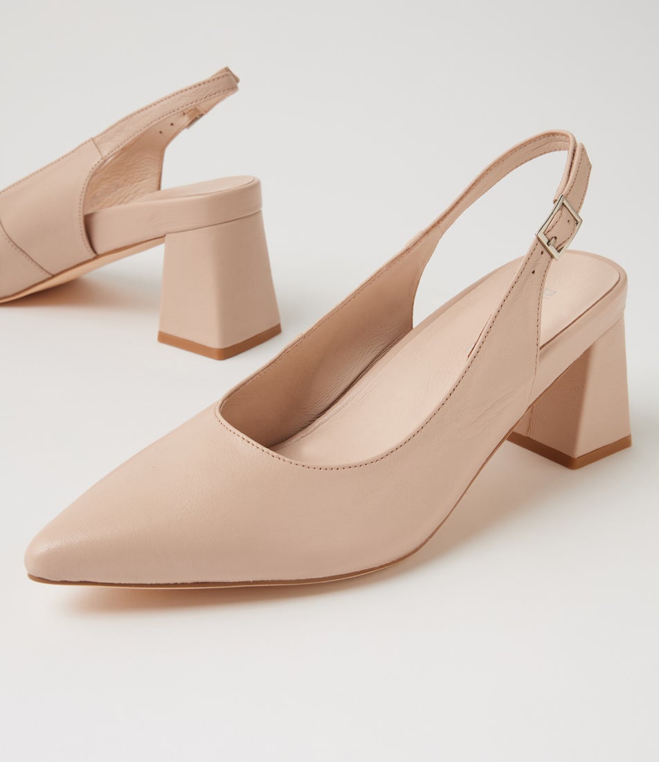Wendye Nude Leather Slingbacks Wendye Nude Leather Slingbacks