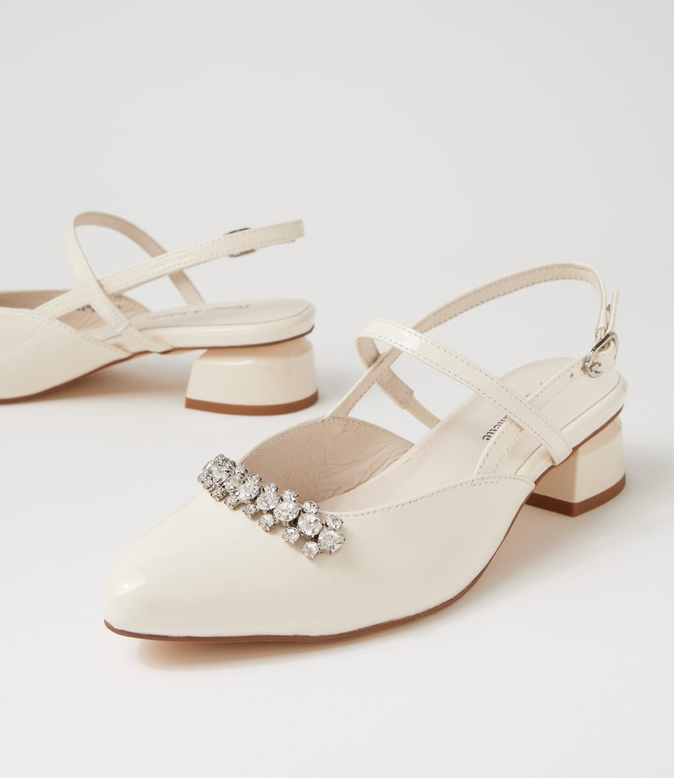 Judit Ivory Patent Leather Heels
