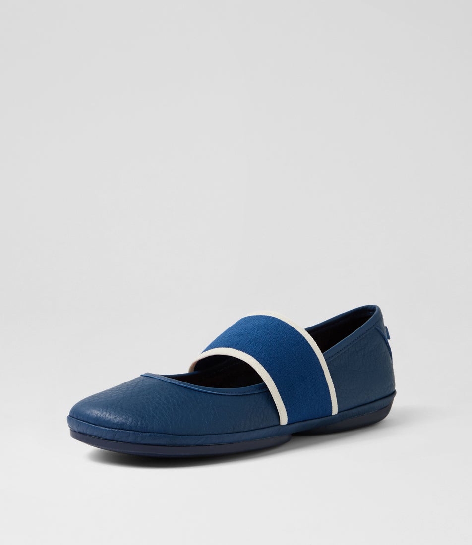 Right Nina Navy Leather Mary Janes
