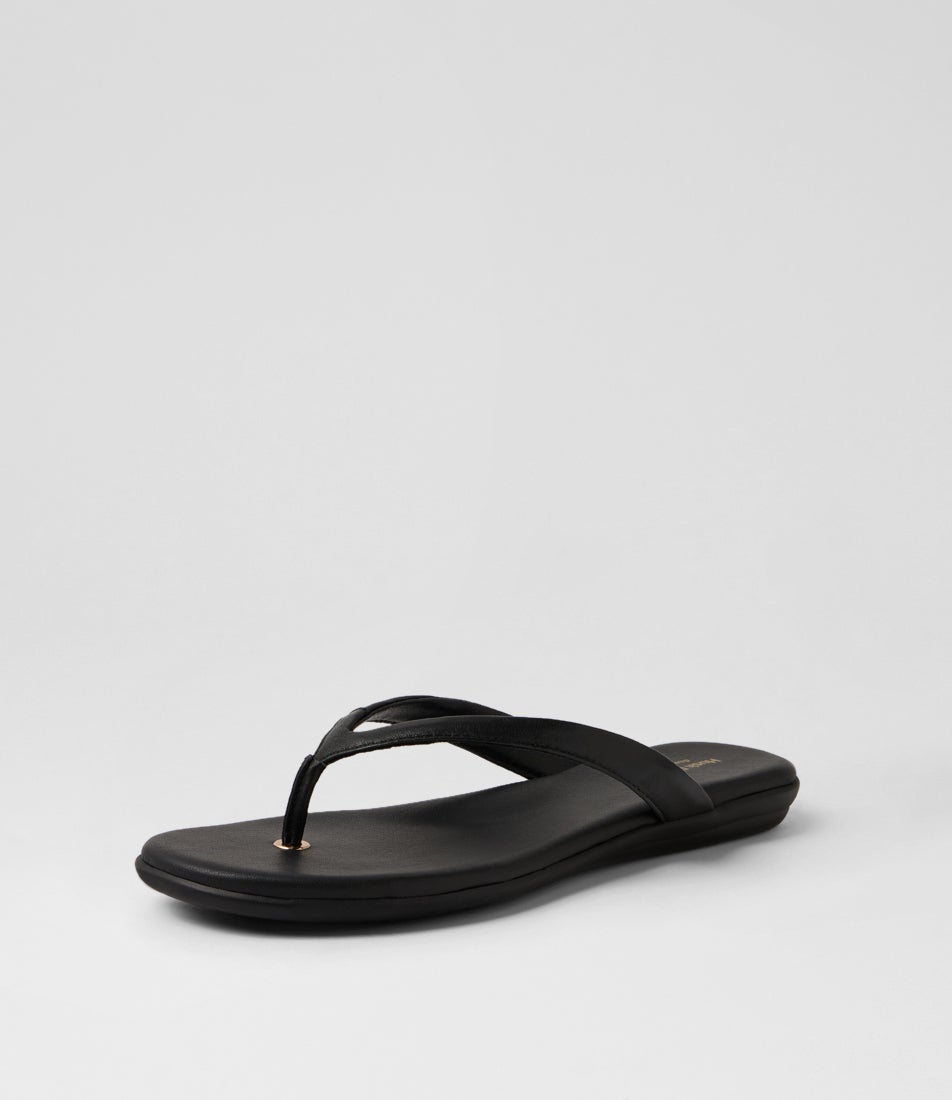 Kora Black Leather Thongs