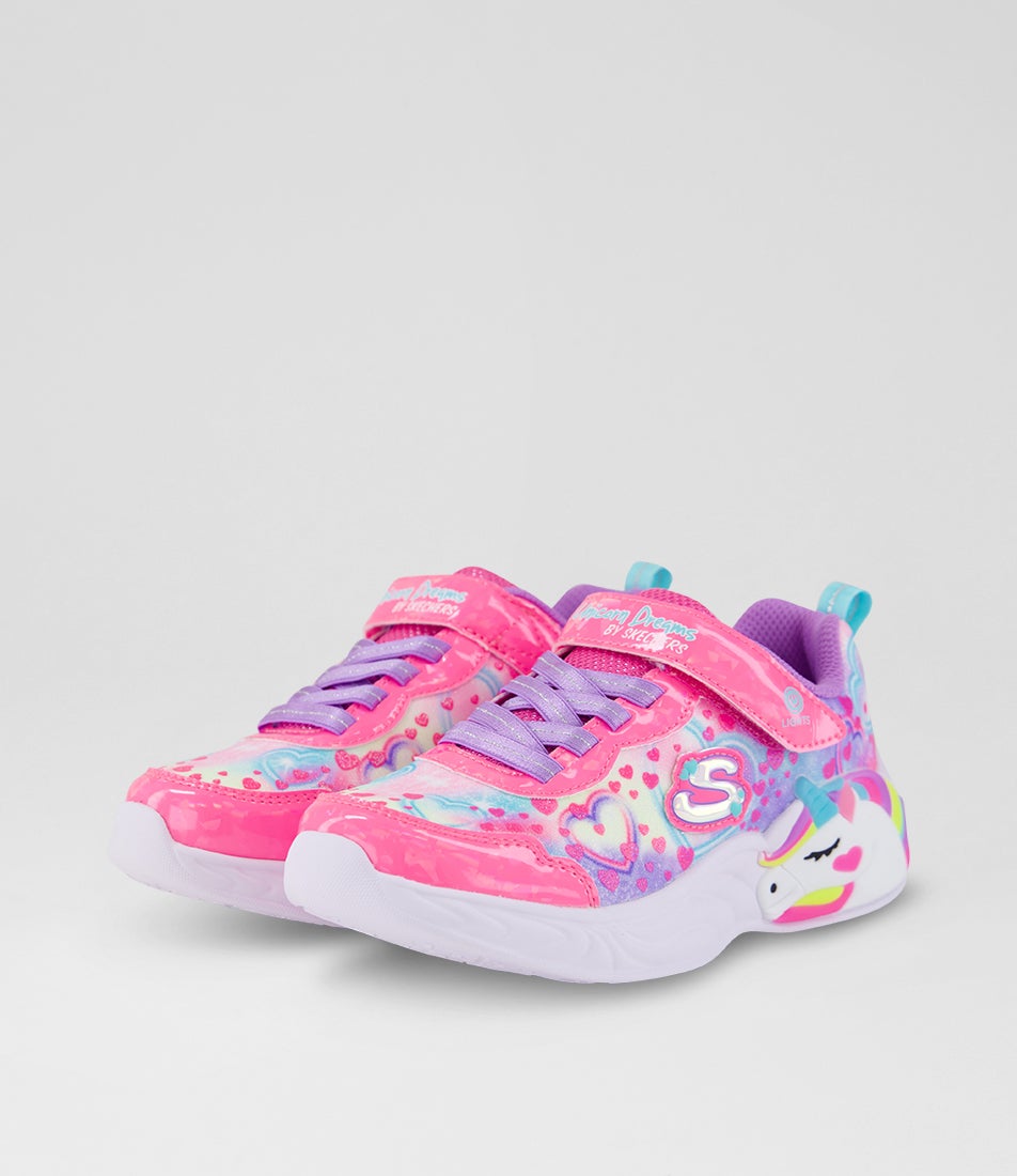 Unicorn Dreams Junior Pink Multi Fabric Slip On Sneakers