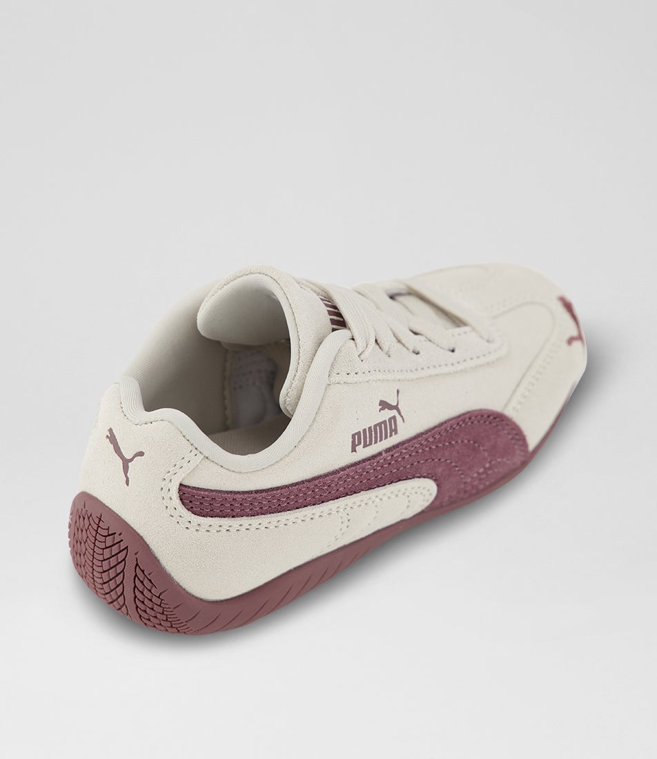 Speedcat Og Junior Silver Fog Rich Cocoa Suede Lace Up Sneakers