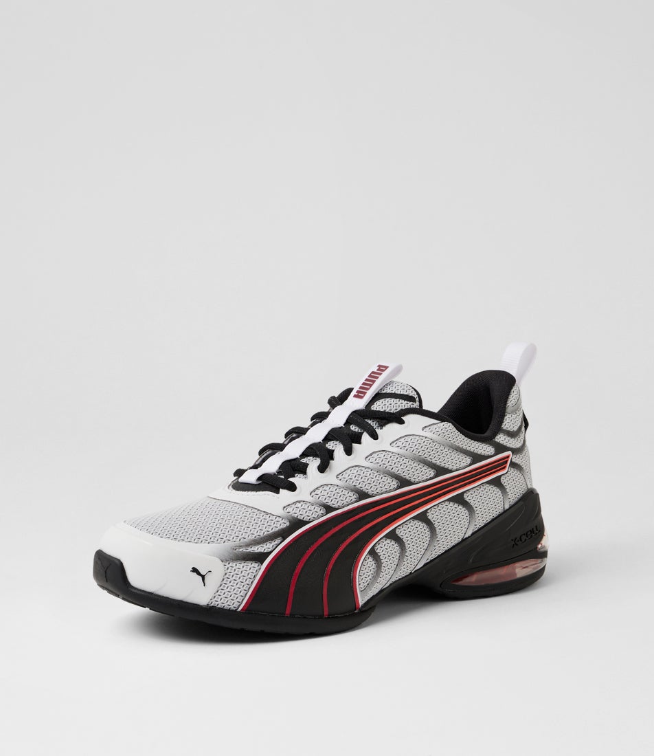 Voltra White Red Black Mesh Sneakers