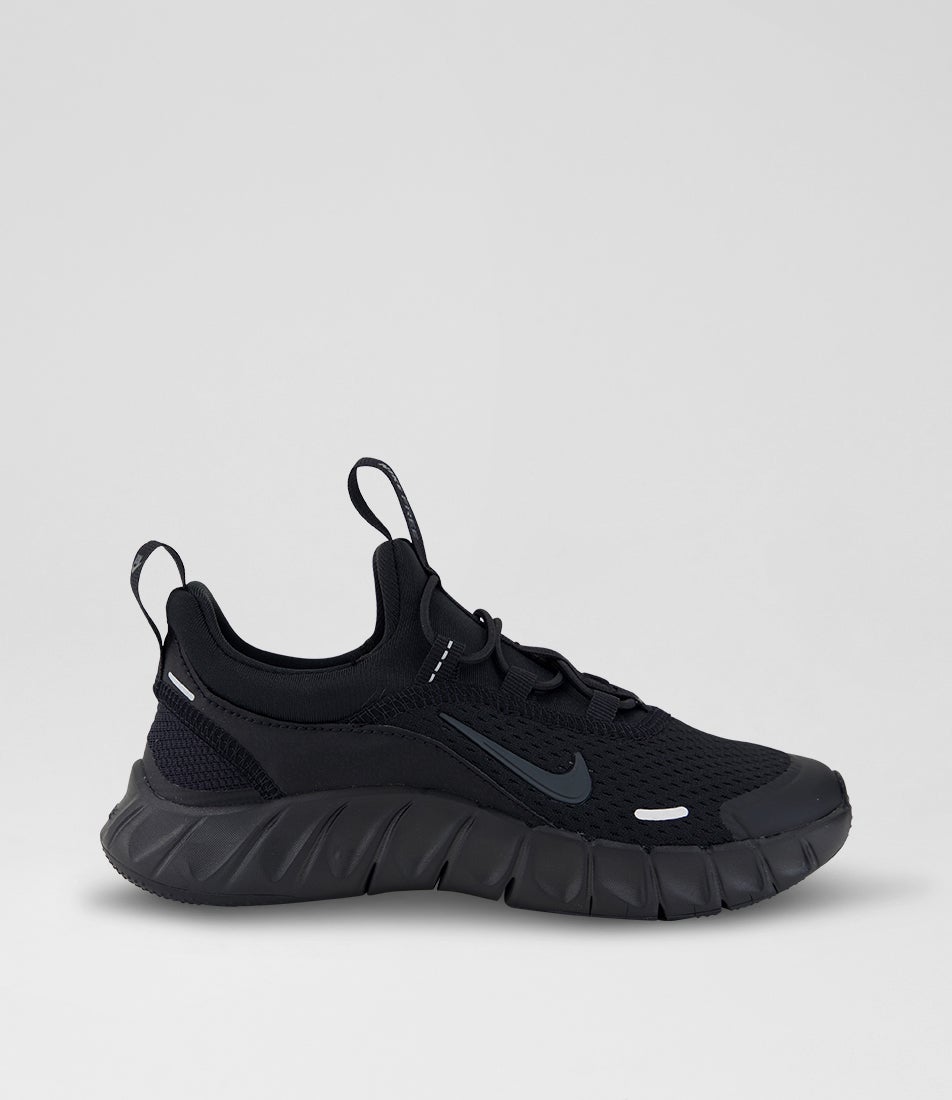 Free Ride Junior Black Anthracite Mesh Lace Up Sneakers