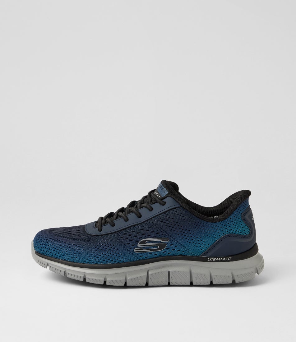 Track Navy Blue Knit Sneakers