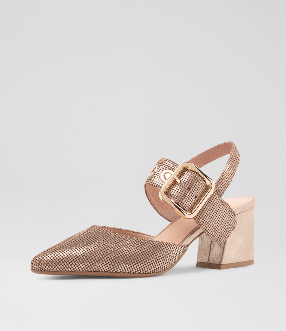 Maddox Platino Cut Leather Pump Heels