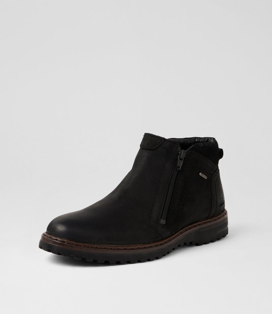Erroll 63 Schwarz Leather Ankle Boots