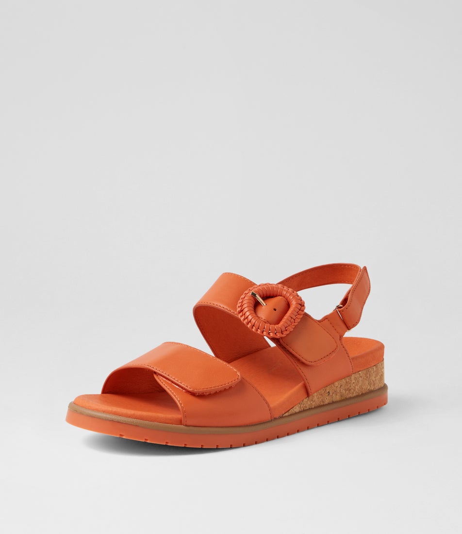 Vatch W Orange Leather Sandals