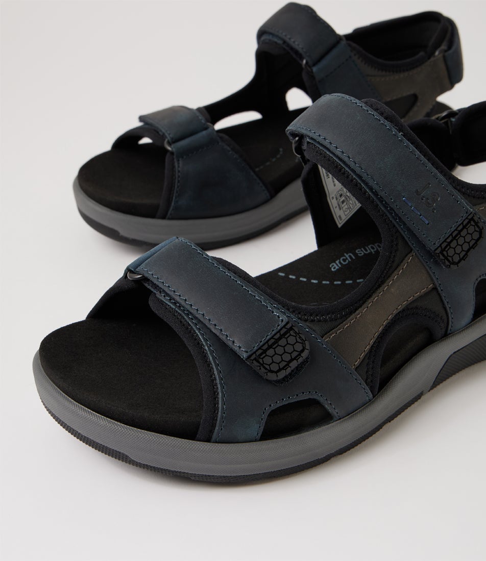Emeric 06 Dunkelblau Kombi Leather Sandals