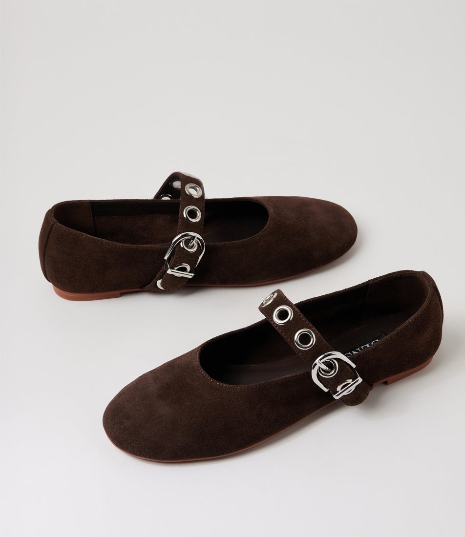 Camille 3 Chocolate Suede Ballet Flats