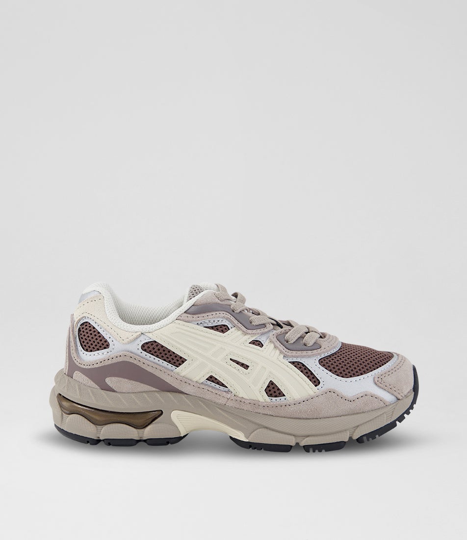 Gel Nyc Junior Cocoa Powder Cream Suede Lace Up Sneakers