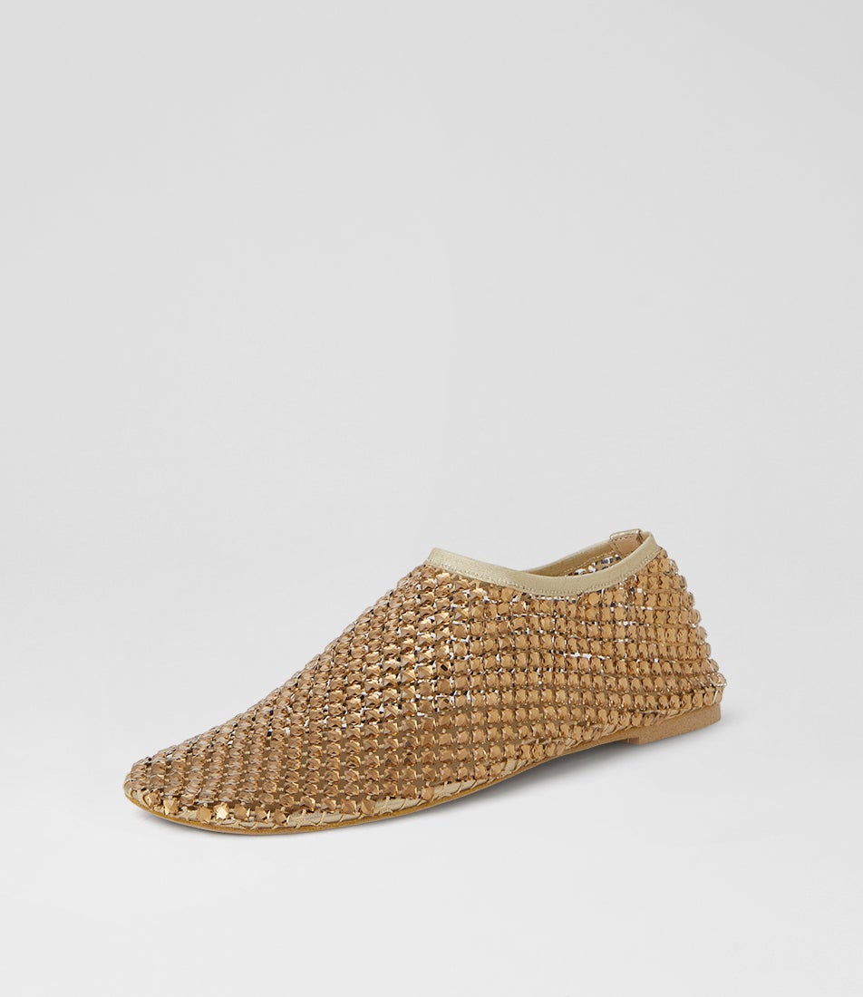 Reffie Gold Gem Mesh Slip Ons