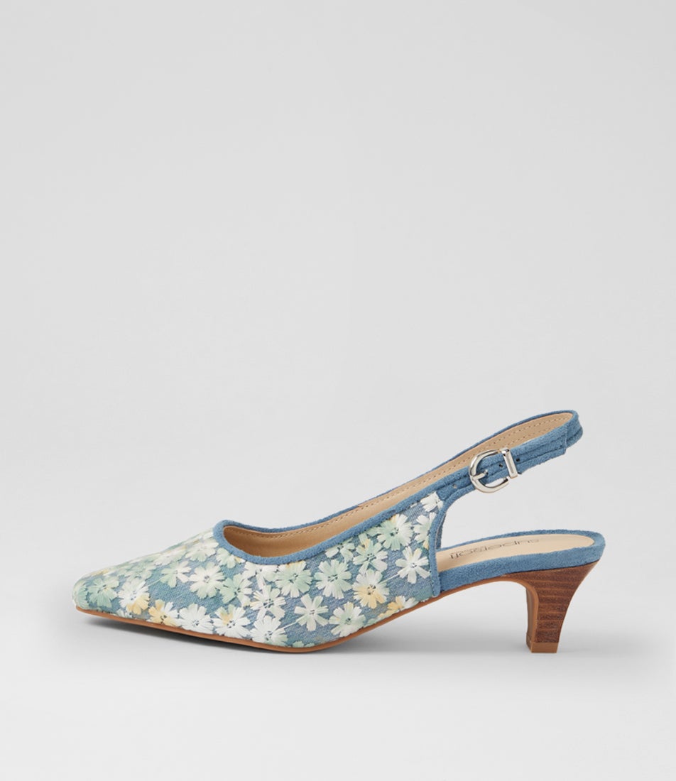 Leelee Light Blue Flower Multi Heels Leelee Light Blue Flower Multi Heels