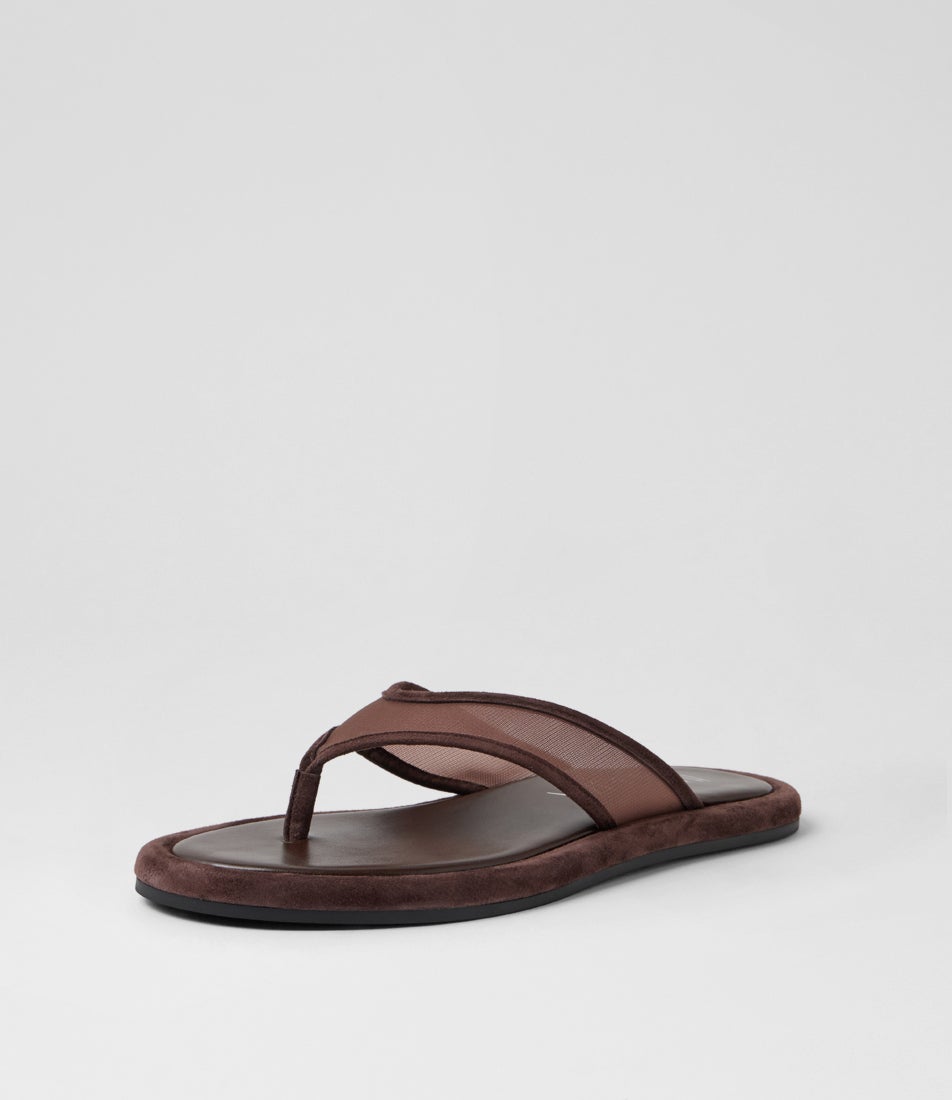 Midnight Choc Mesh Suede Thongs