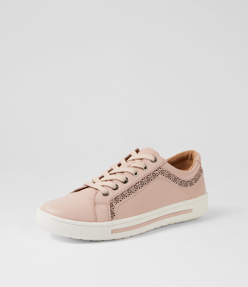 Elme Dusty Pink Leather Sneakers