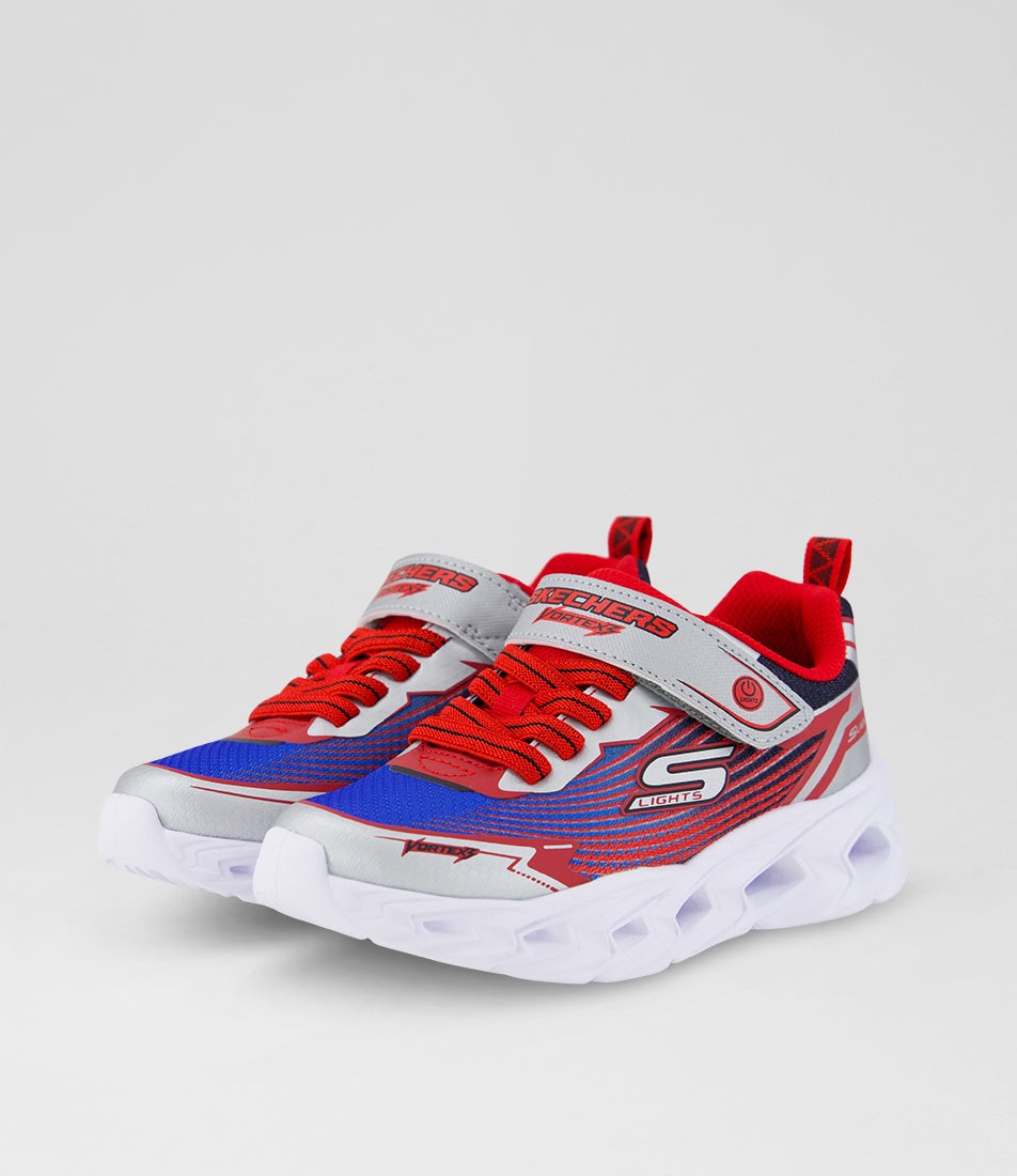 Vortex 3 Junior Silver Red Blue Mesh Sneakers